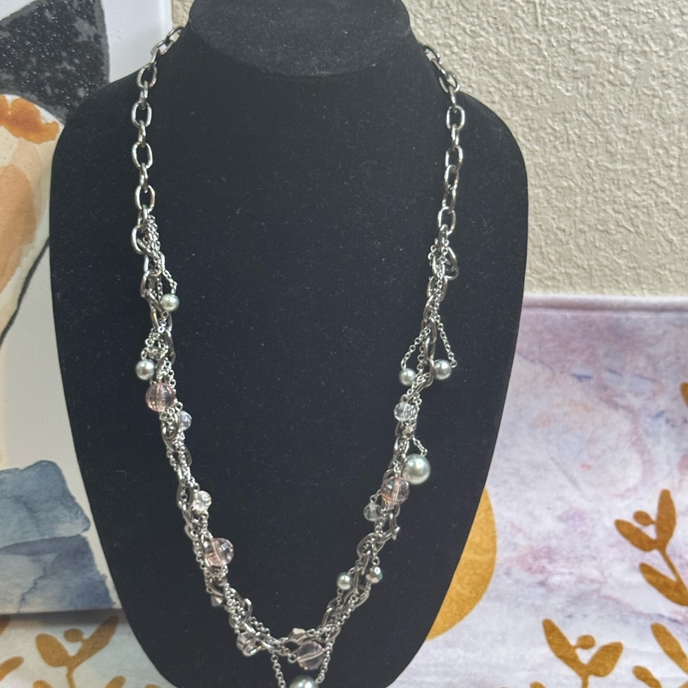 Lia Sophia Silver and Beaded Necklace